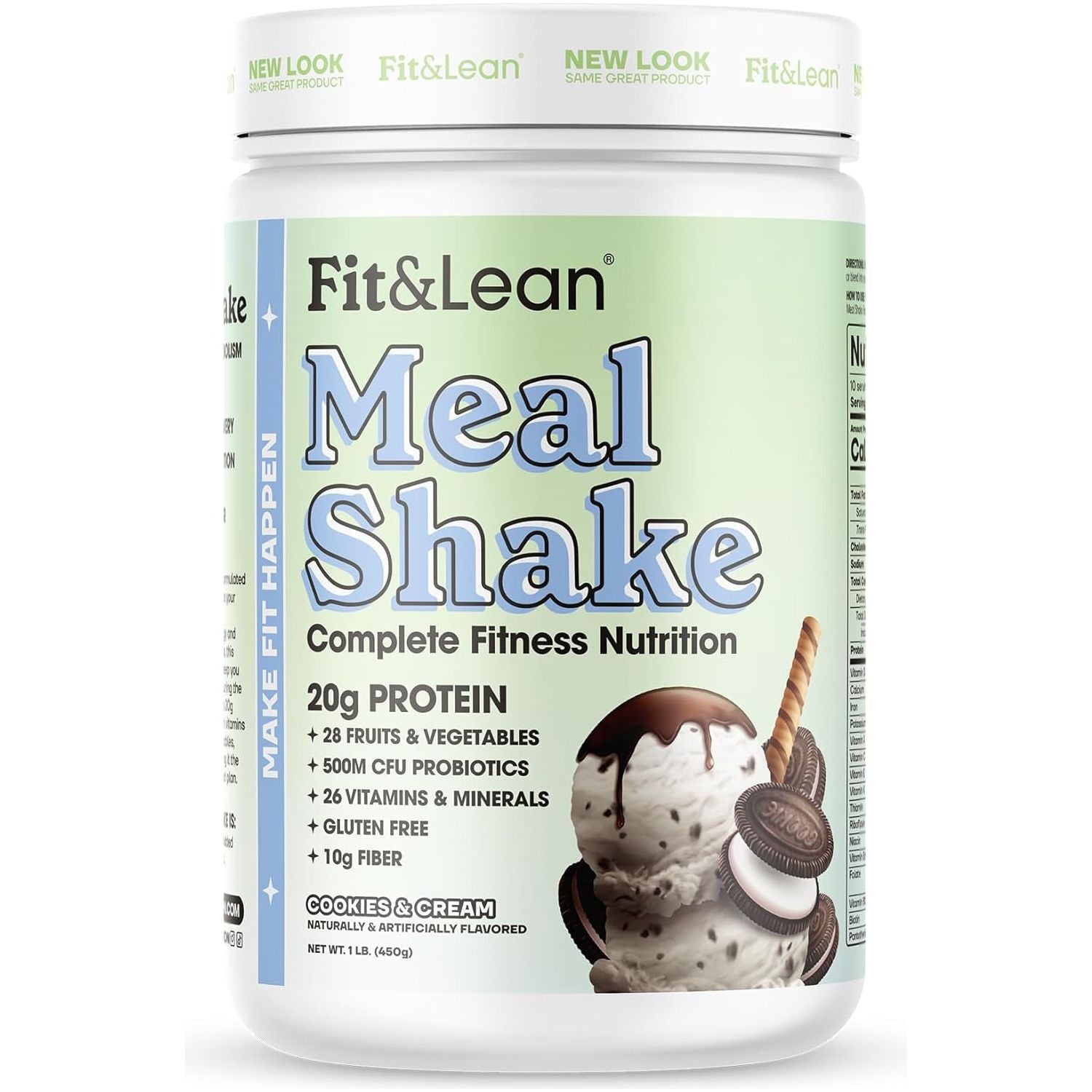 Fit & Lean Meal Shake, Fat Burning Meal Replacement, 1Lb, 10 Servings