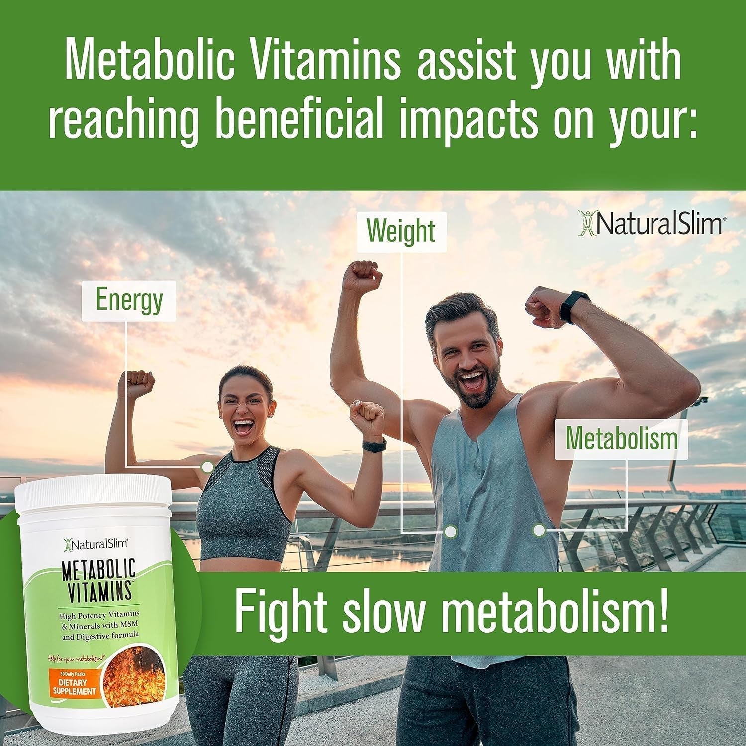 Naturalslim Metabolic Vitamins - Combination of High Potency Multivitamins, Minerals - Energy & Metabolism Support