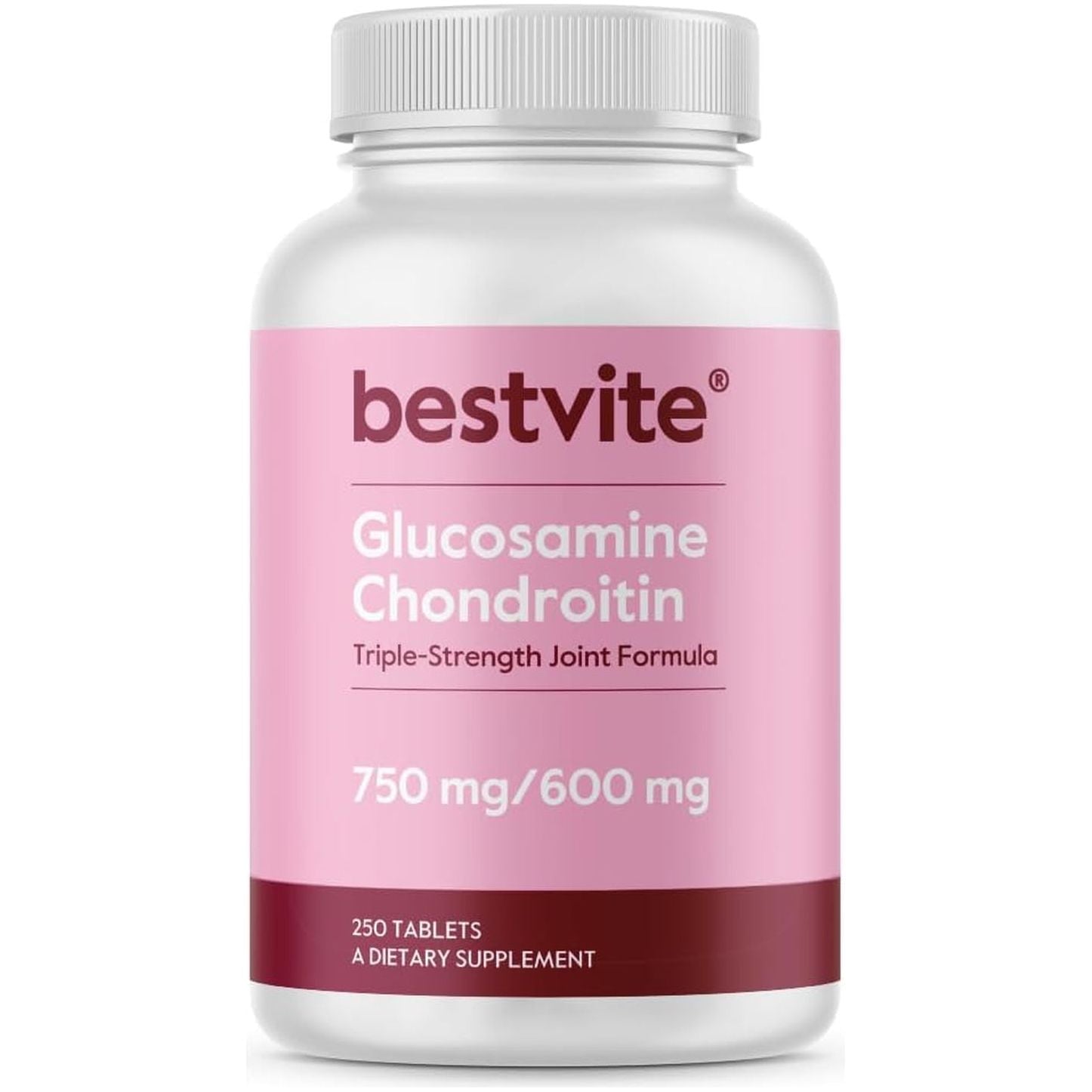 BESTVITE Glucosamine & Chondroitin Sulfate 750/600 Triple Strength (250 Tablets) - Joint Support