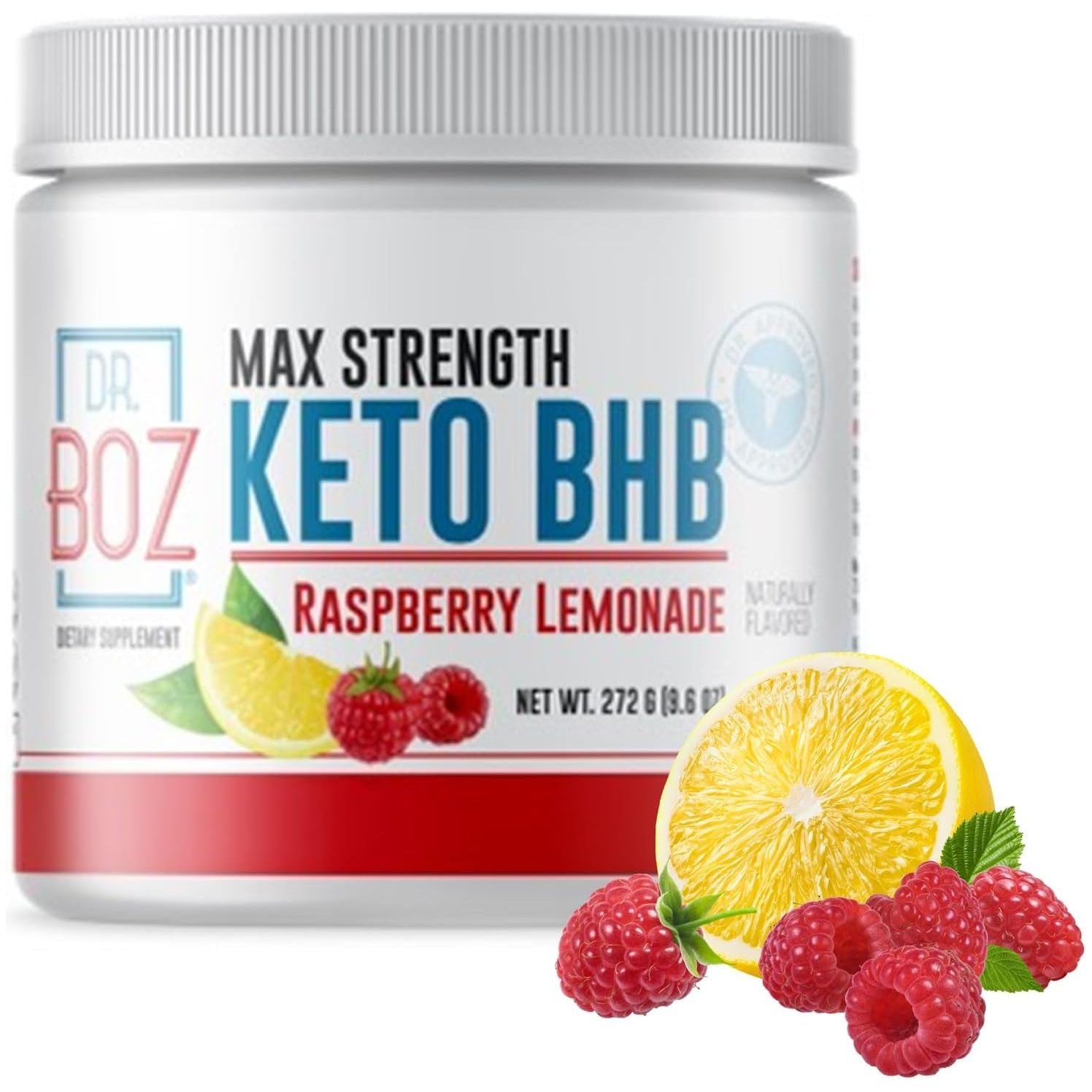 Dr. Boz - Keto BHB Powder - Increase Energy & Reduce Cravings 9.6Oz/20 Servings (Raspberry Lemonade)