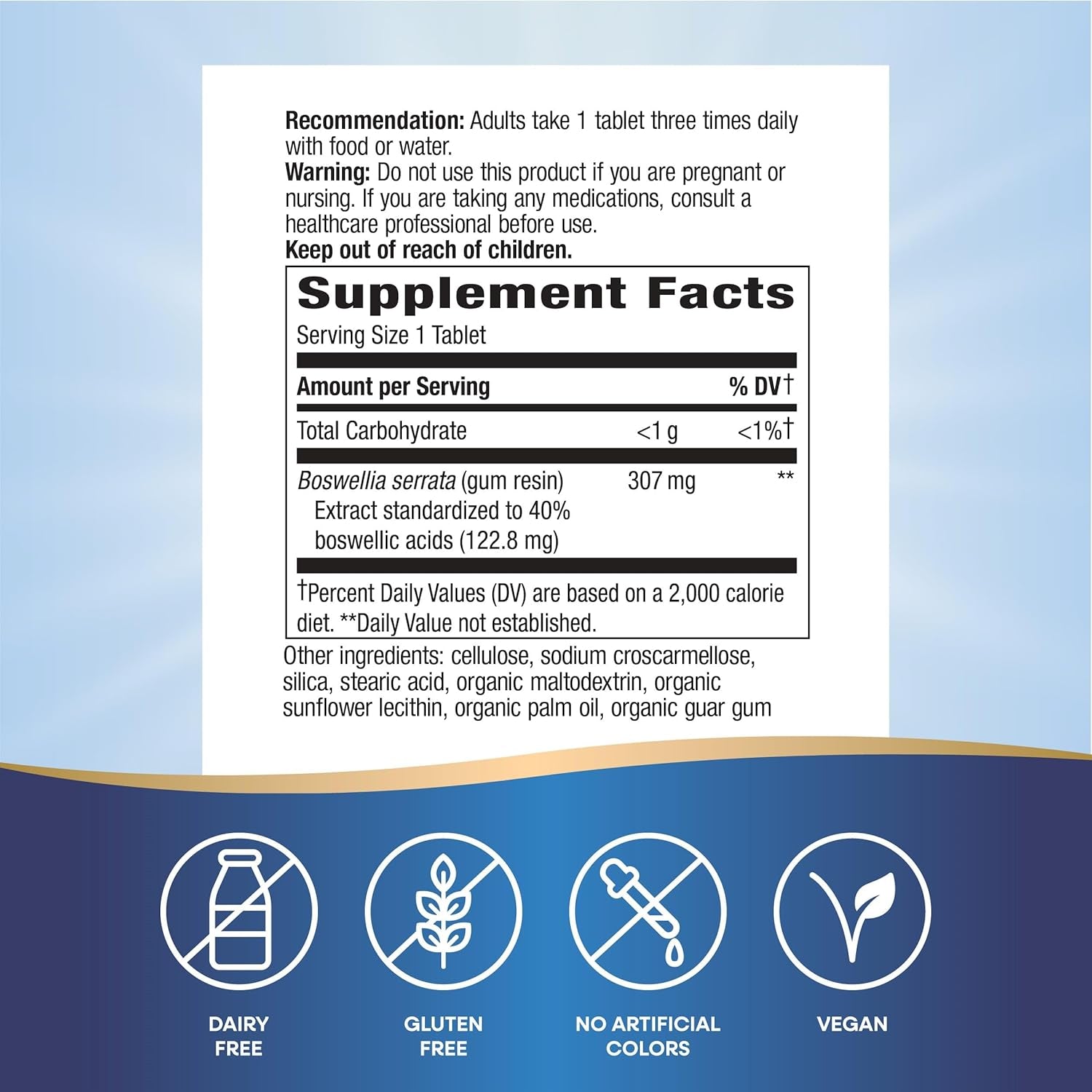 Nature'S Way Boswellia Premium Extract, Supports Joint Mobility, 307 Mg - 60 Tablets