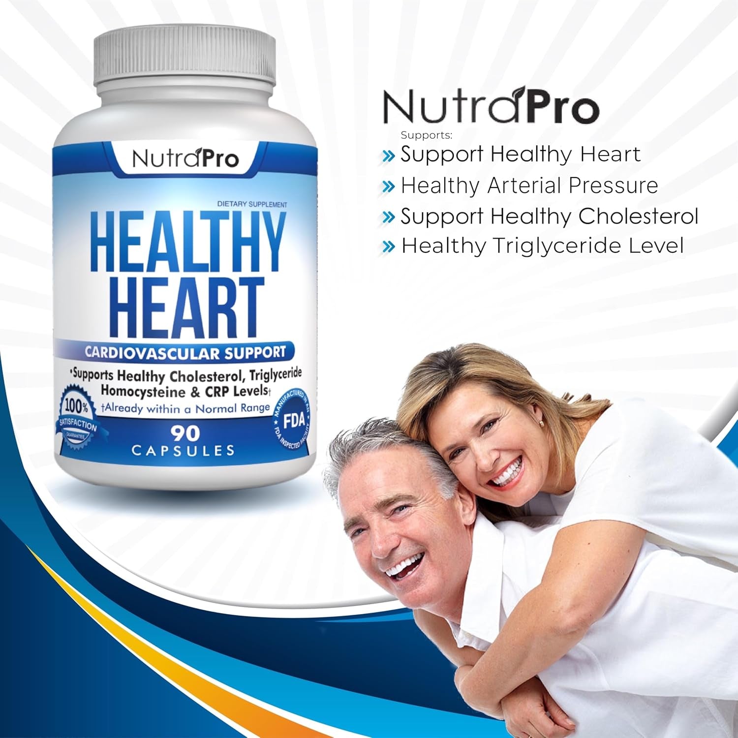 Nutrapro Healthy Heart - Artery Cleanse & Protect. Supports Healthy Cholesterol and Triglyceride. GMP Certified