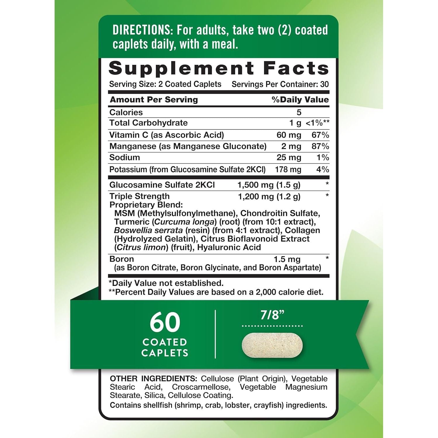 Nature'S Truth Glucosamine Chondroitin MSM Complex | 60 Caplets 