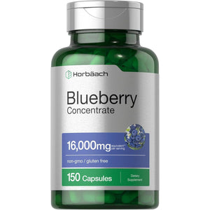 Horbäach Blueberry Extract Supplement | 150 Capsules | Blueberry Concentrate | Non-Gmo, Gluten Free
