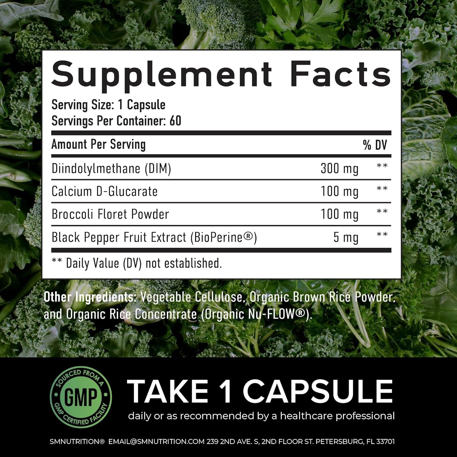 DIM 300Mg for Men, Estrogen Blocker & Aromatase Inhibitor with Diindolylmethane plus CDG & Sulforaphane 60 Count