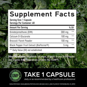 DIM 300Mg for Men, Estrogen Blocker & Aromatase Inhibitor with Diindolylmethane plus CDG & Sulforaphane 60 Count