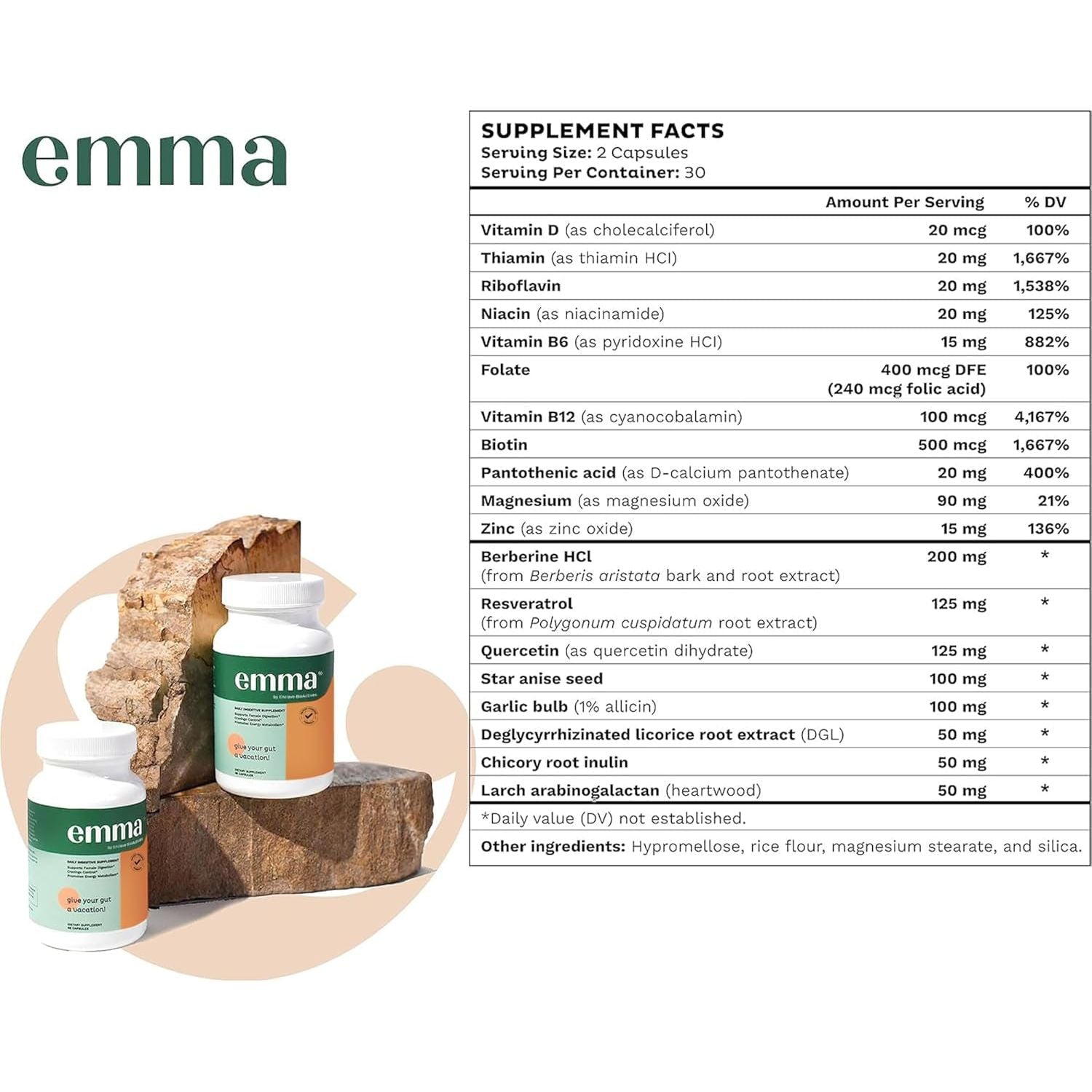 Emma Doctors Endorsed Gut Health Supplement - Gut Health & Colon Cleanse Formula 60 Capsules 