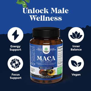 Potent Black Maca Root Capsules for Men to Support General Health (30 Servings)