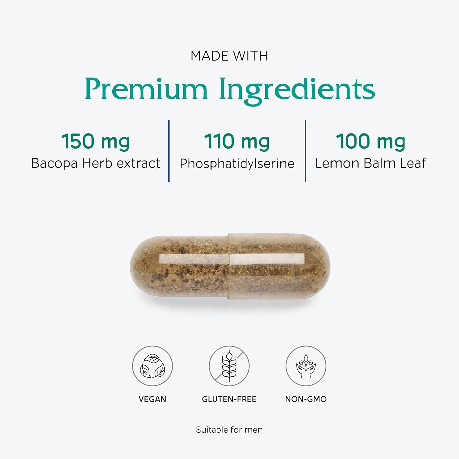 Vitanica Mindblend, Brain Support, Vegan, 60 Capsules