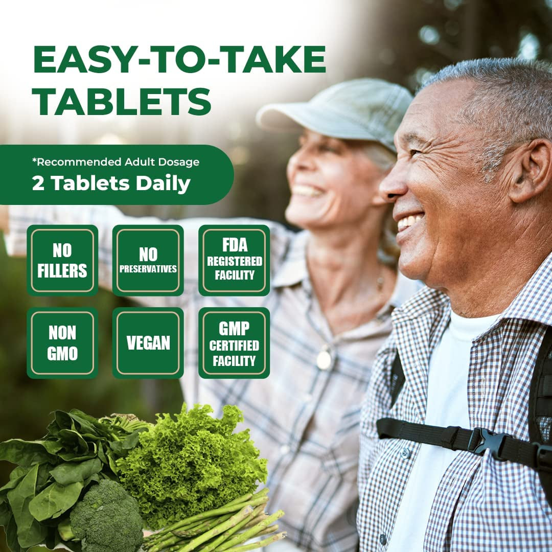 Pomona Wellness Super Greens Supplement, Greens Powder for Bloating and Digestion,120 Tablets