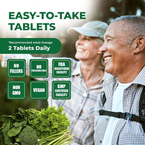 Pomona Wellness Super Greens Supplement, Greens Powder for Bloating and Digestion,120 Tablets