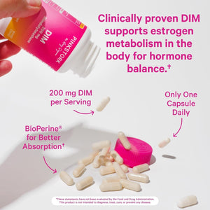 Pink Stork DIM Supplement for Women - Estrogen and Hormone Balance for Menopause & PMS - 200Mg -  60 Day Supply