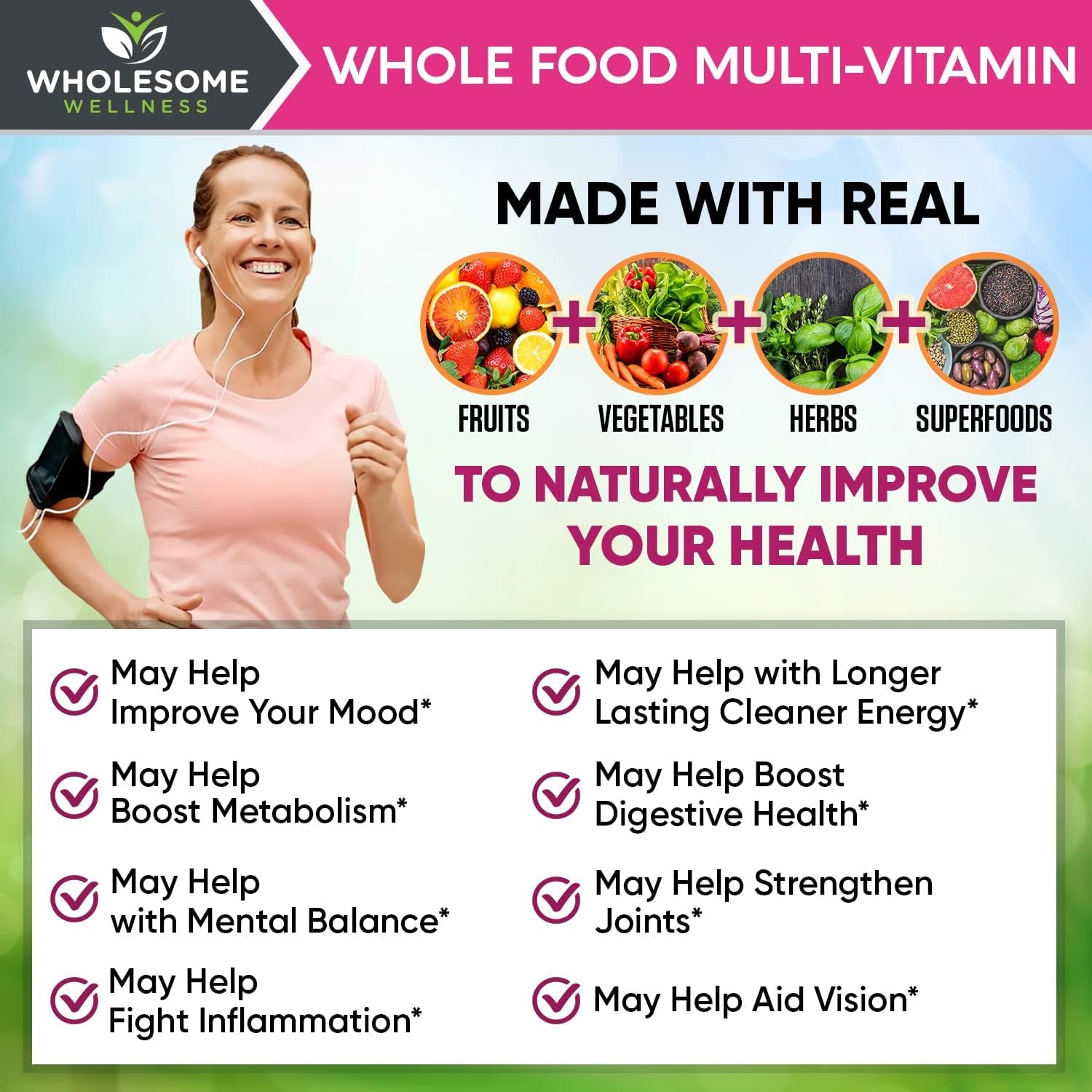 Wholesome Wellness Whole Food Multivitamin for Women - 120 Tablets