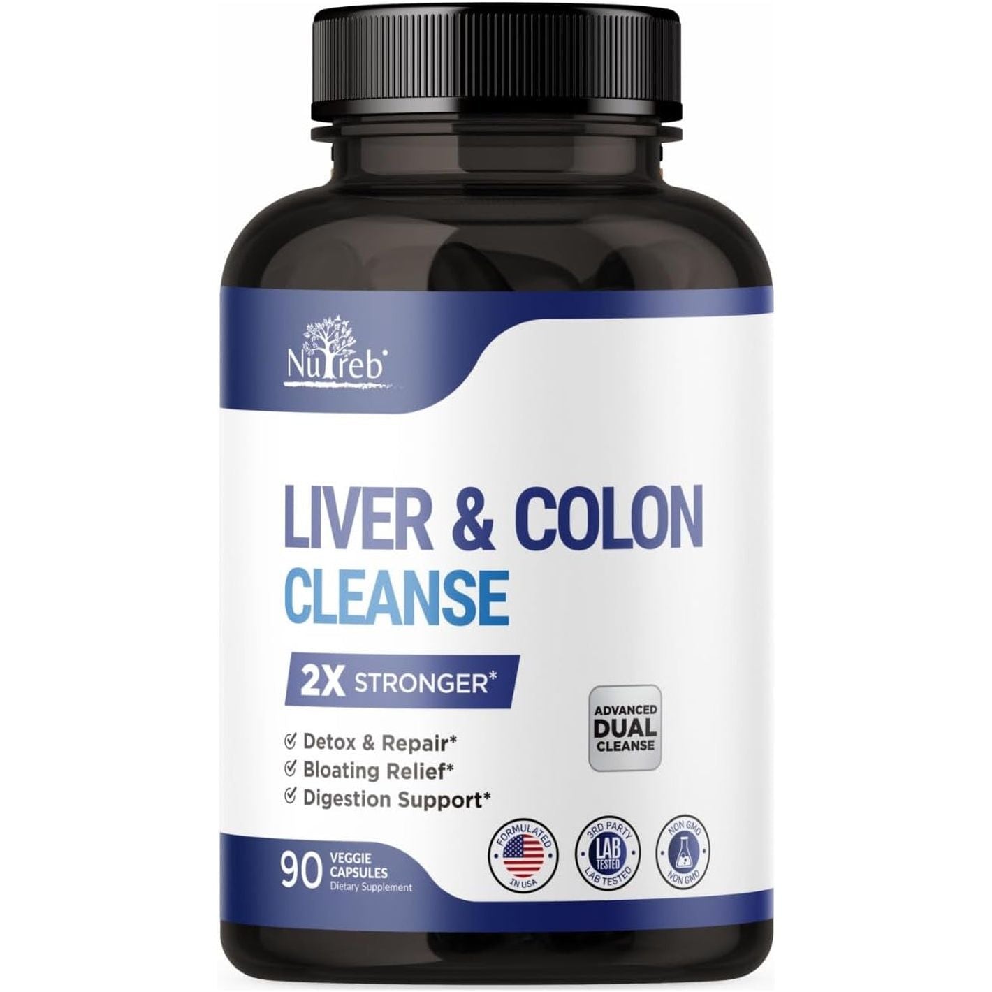 Liver Detox & Colon Cleanse - Premium Milk Thistle Supplement - Men & Women - Vegan 90 Capsules
