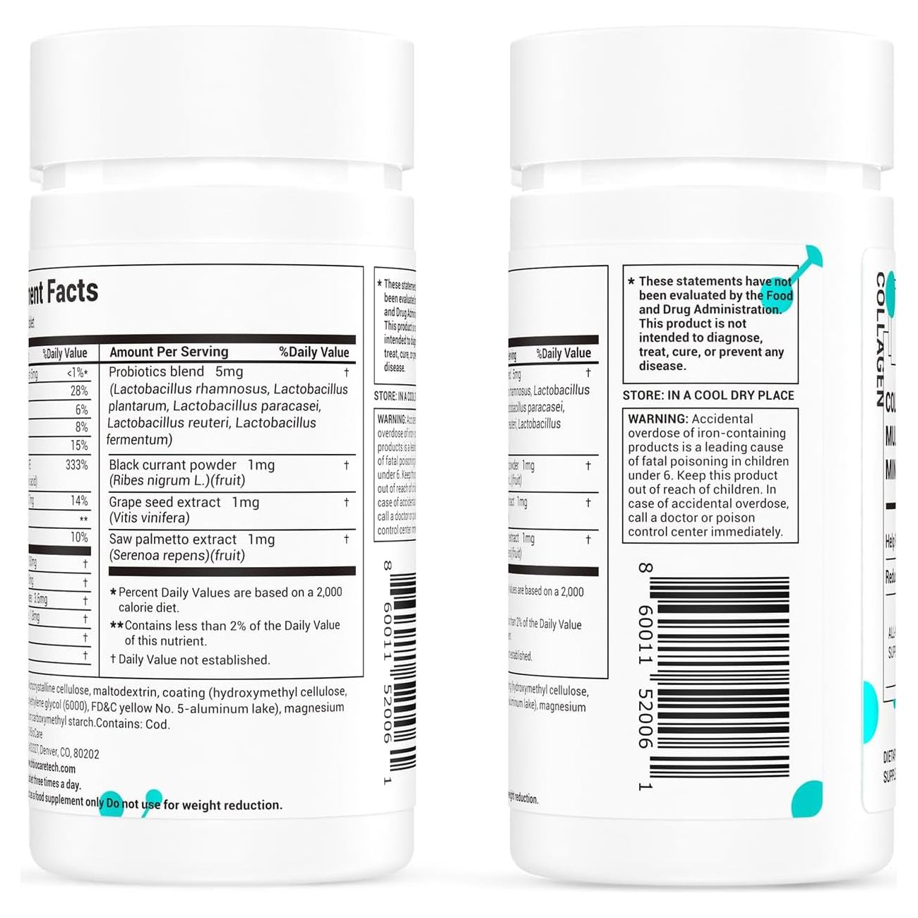 Collagen Peptides for Women, Beauty Vitamin & Mineral Supplement - Made in USA - 60 Tablets