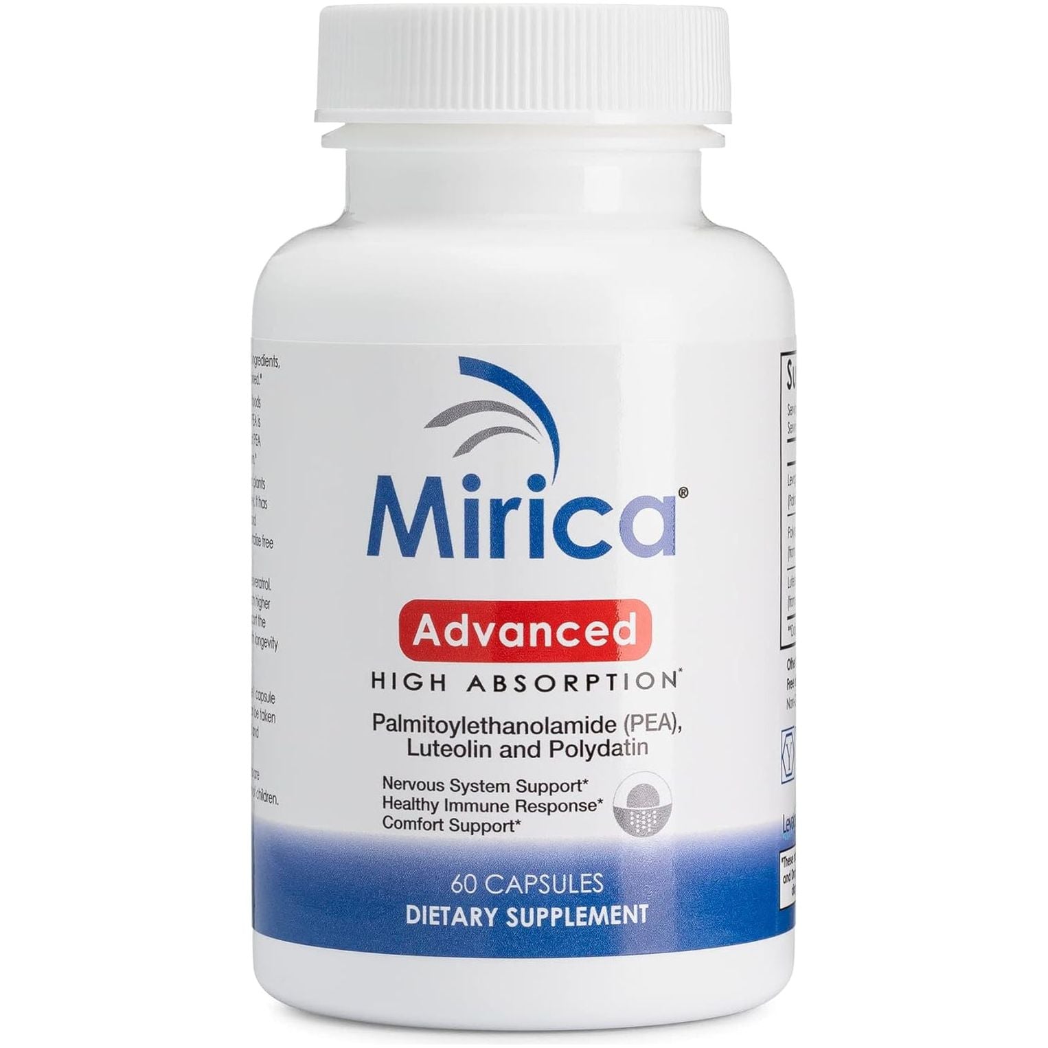 Mirica Advanced - High Absorption Formula, Palmitoylethanolamide (Pea) Luteolin and Polydatin, Nervous System Support Capsule, 60Ct