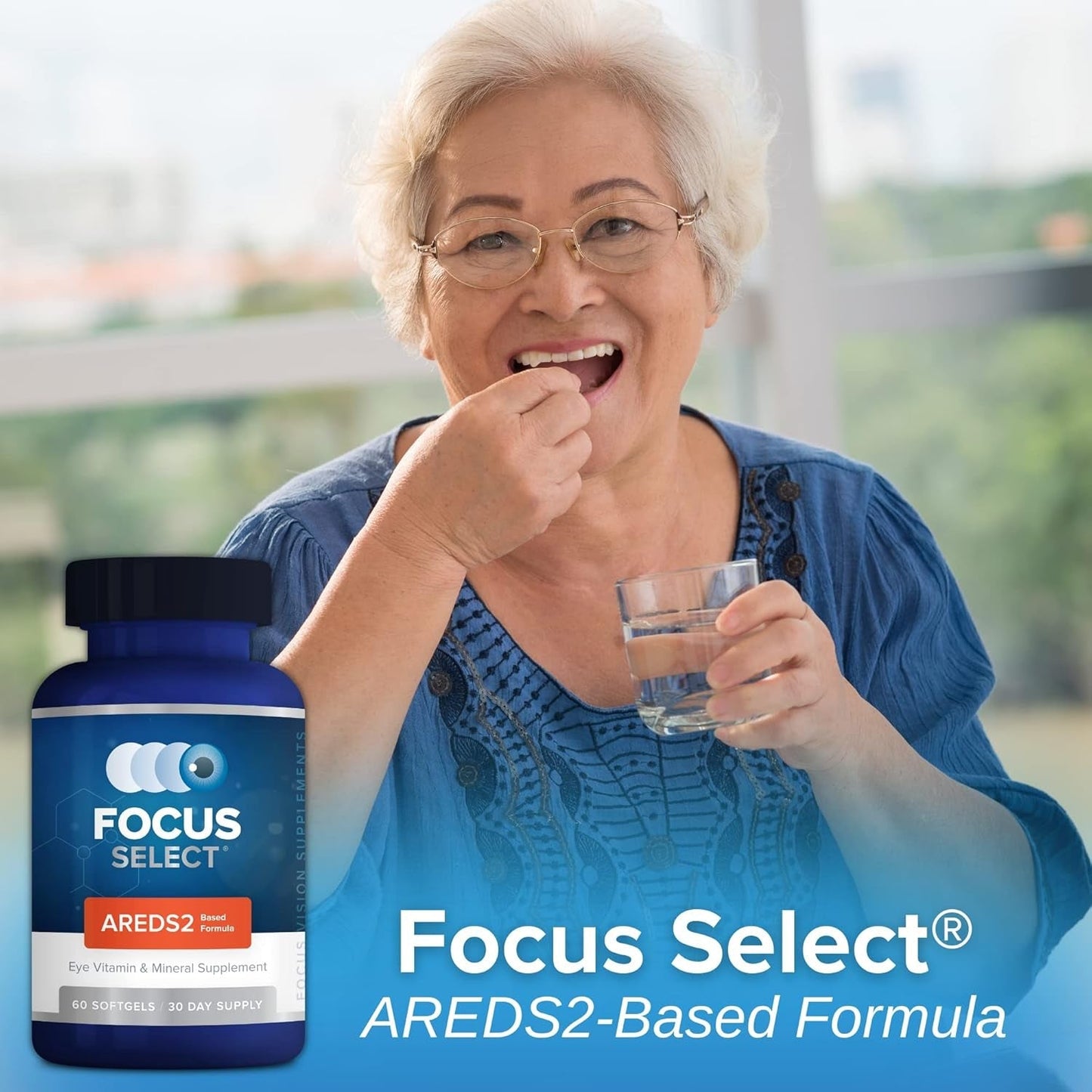 Focus Select AREDS2 Based Eye Vitamin-Mineral Supplement (180 Count. 90 Day Supply)