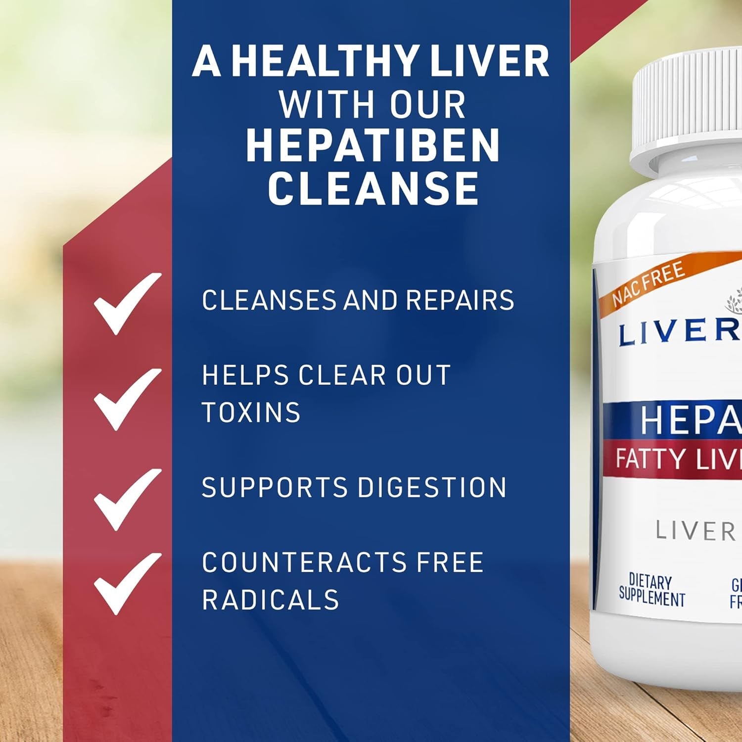 Hepatiben Liver Detox Cleanse for Regeneration W/Digestive Repair 60 Vegetarian Caps