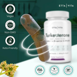 Potent Turkesterone Supplement - Supports Energy, Lean Muscle Growth, Recovery and Stamina, Vegan (60Count)