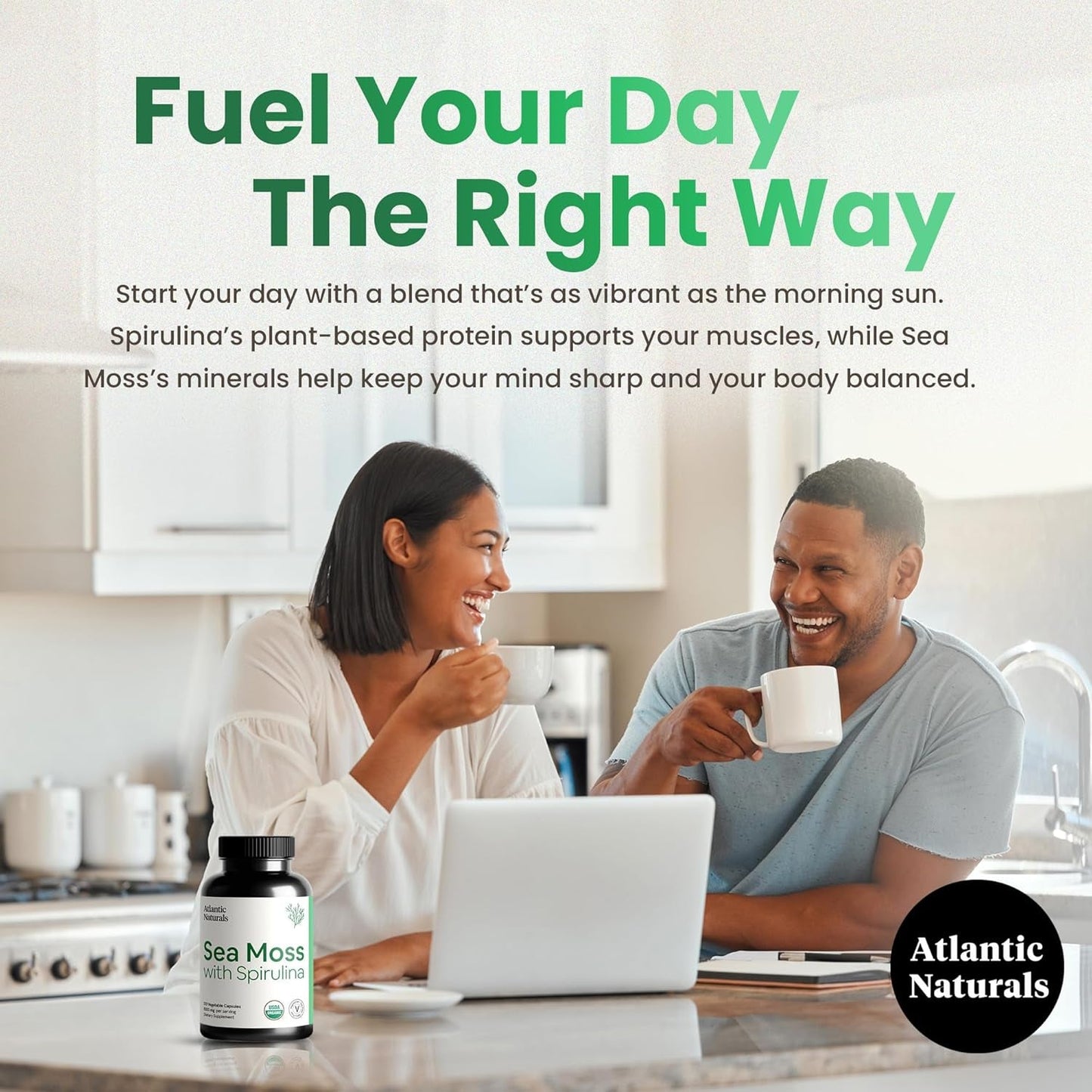 Atlantic Naturals Sea Moss with Spirulina Superfood Capsules (120 Ct)