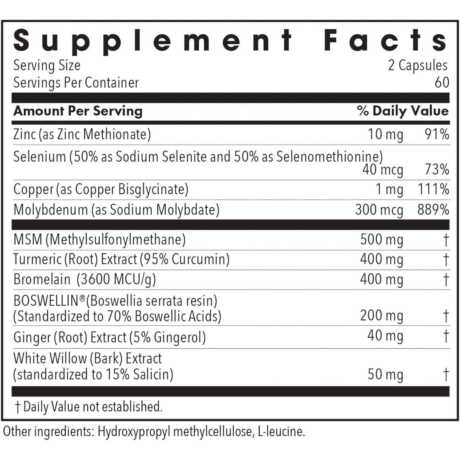 Allergy Research Group Inflamed Joint Health Supplement - 120 Count