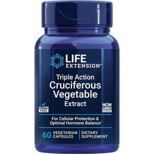 Life Extension Triple Action Cruciferous Vegetable Extract, Helps Maintain DNA Health & Already-Healthy Hormone Levels 60 Capsules