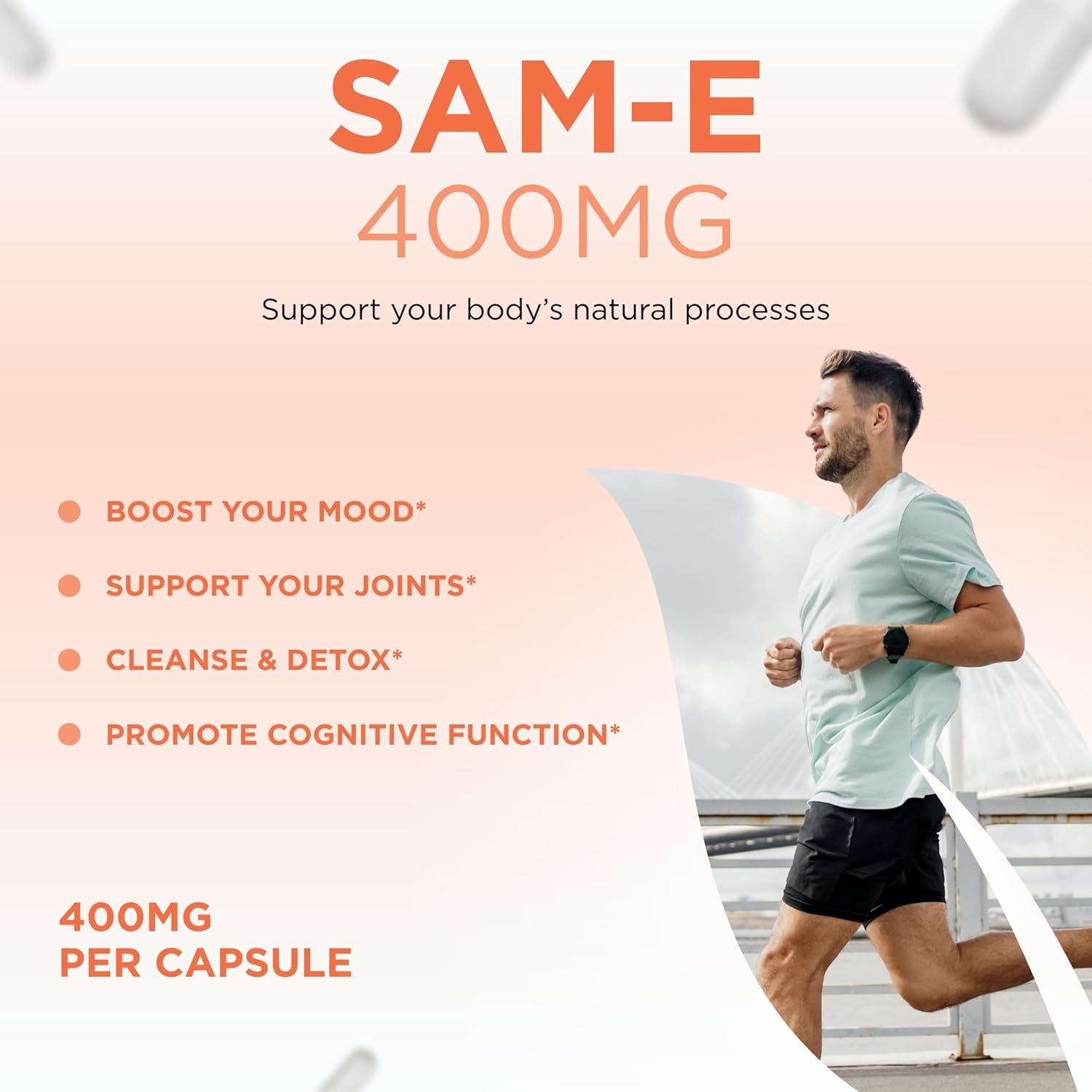 Bioactive Sam-E 400Mg for Joint Liver and Mood Support - Made in the US (60 Servings)
