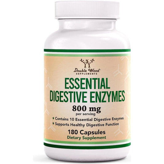 Digestive Enzymes - 800Mg Blend of All 10 Most Essential Digestive and Pancreatic Enzymes by Double Wood
