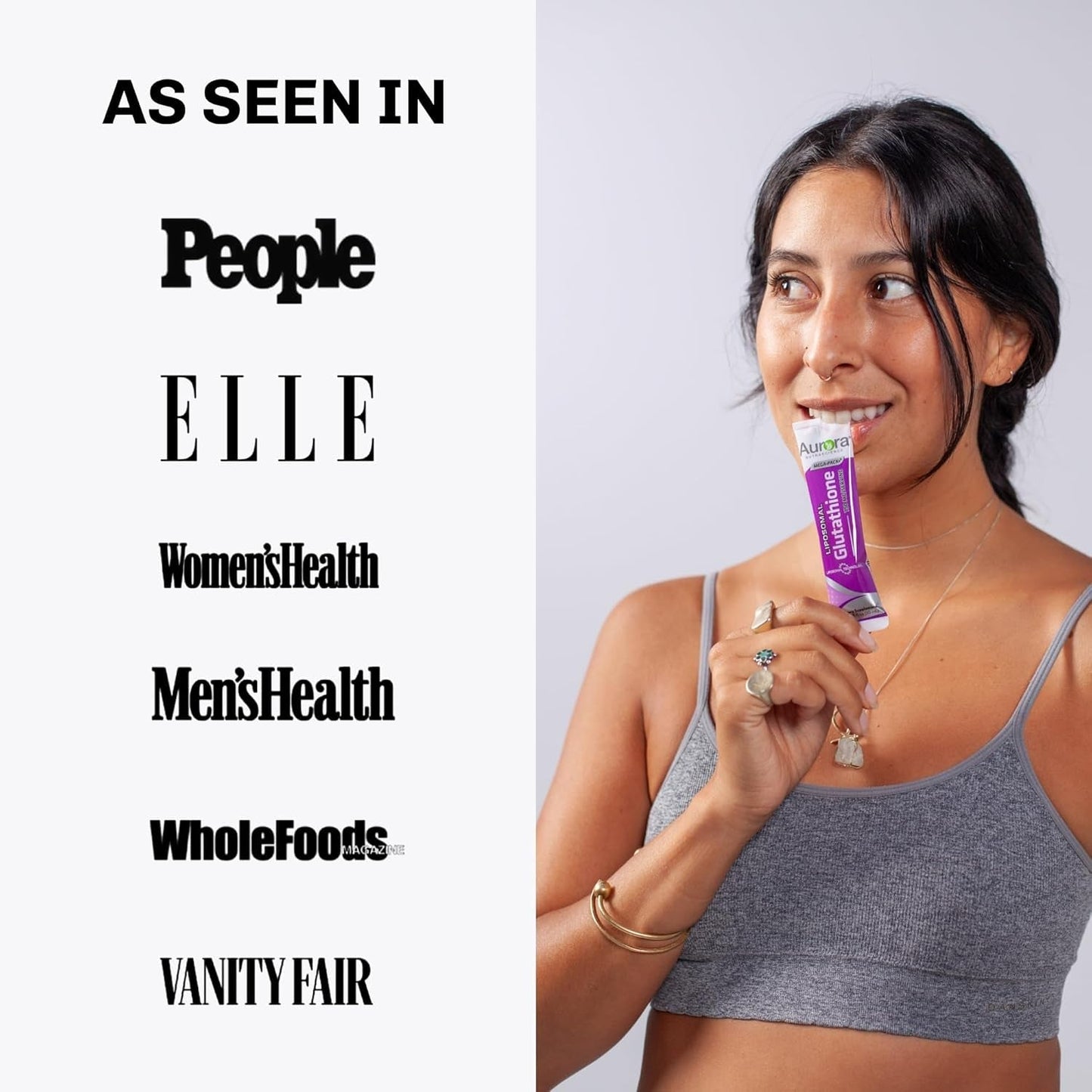 Aurora Nutrascience Mega-Liposomal Liquid Glutathione, Immune System Support, Antioxidant, 750 Mg, 32 Packets