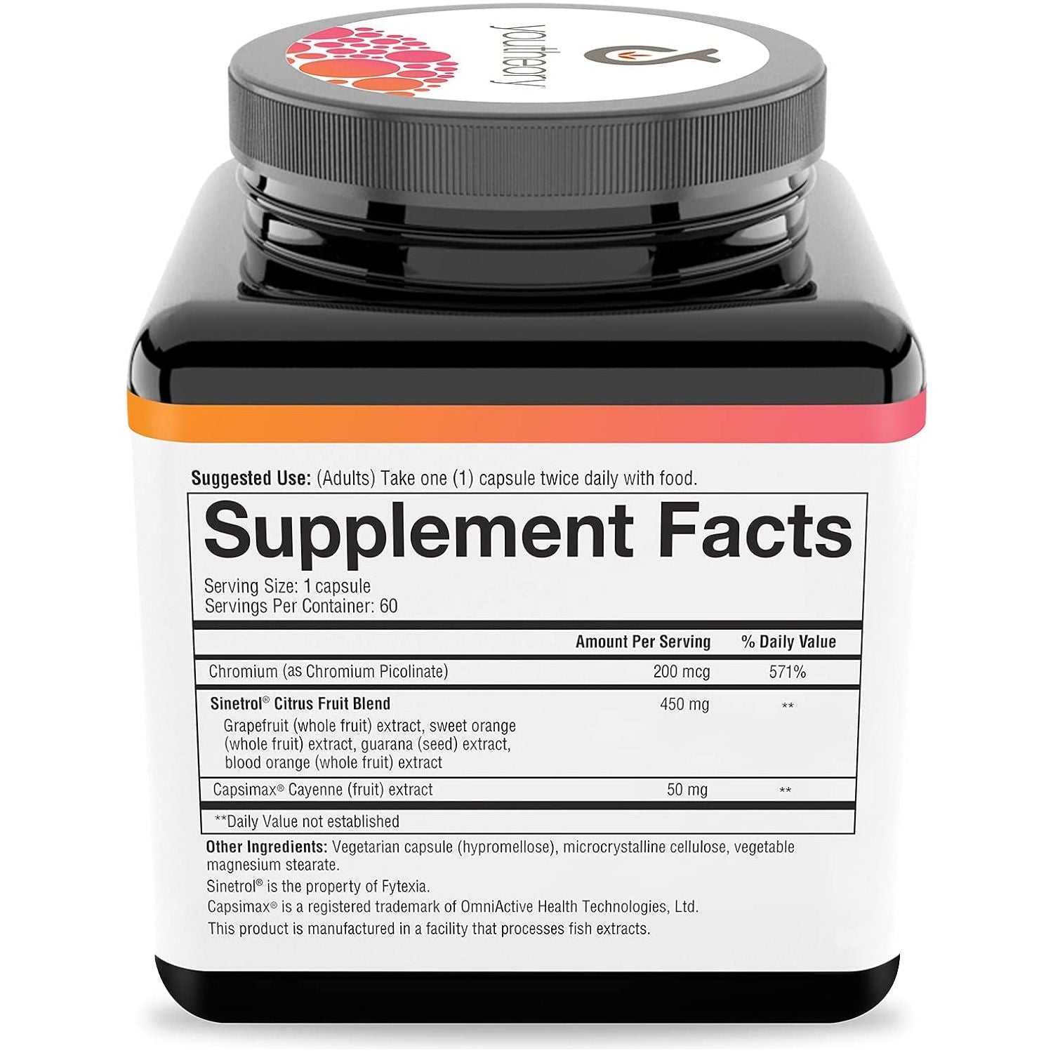 Youtheory Daily Fat Burner - Supports Body Composition & Metabolism - 60 Capsules