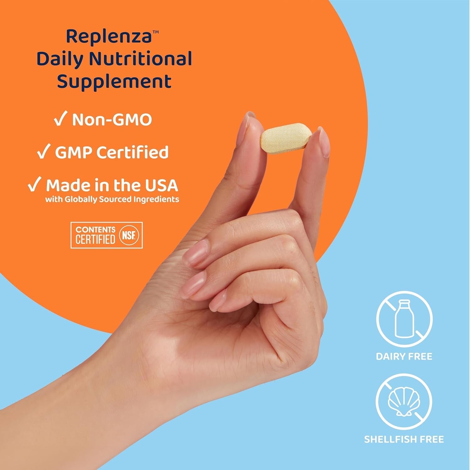 Daily GLP-1, Essential Vitamins and Minerals, Support for Gut Health, Stress and Cellular Energy – 60 Tablets