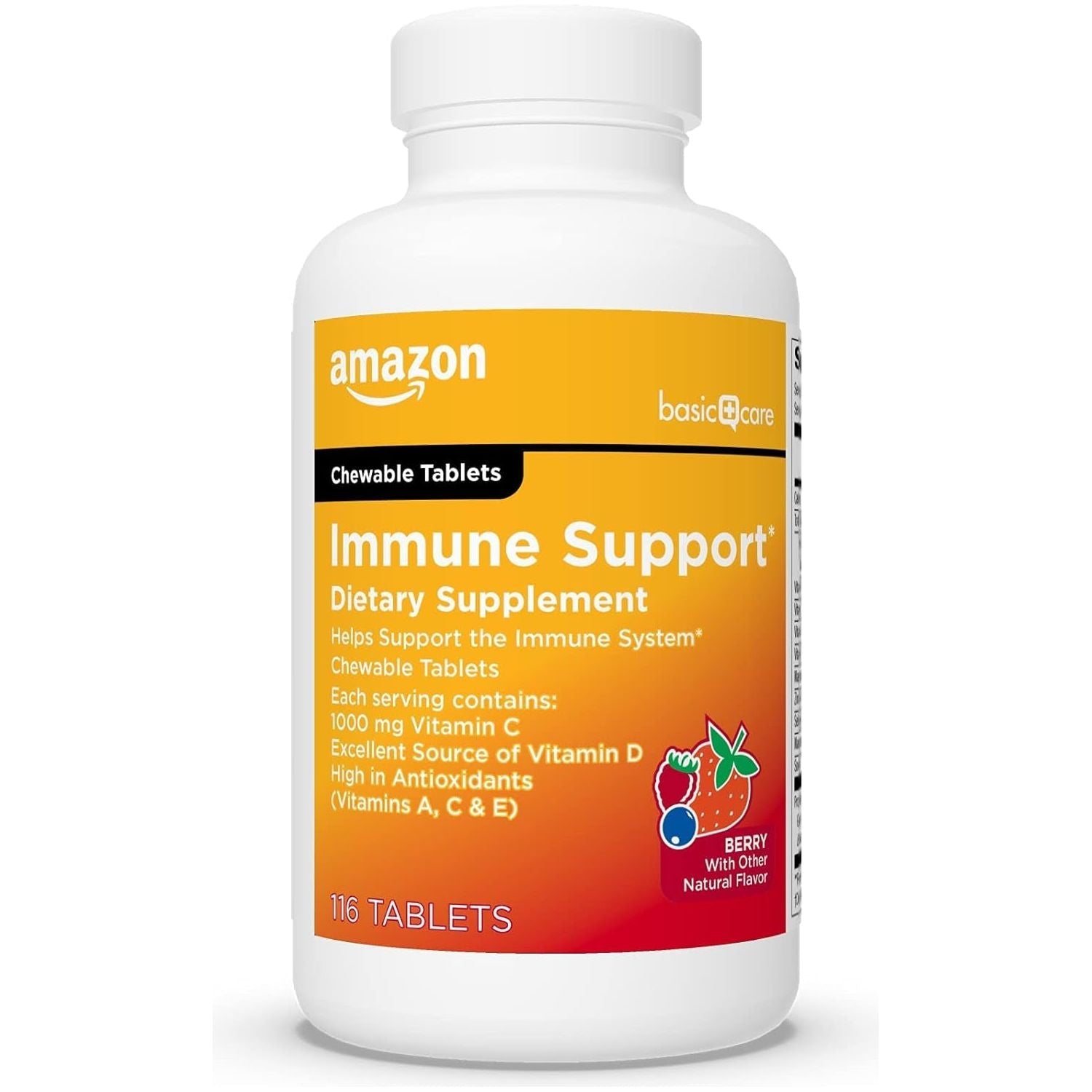Amazon Basic Care Immune Support Berry Chew Tablets, 116 Count