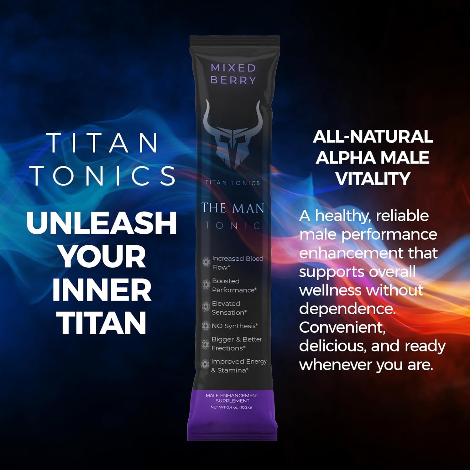 Male Enhancement Supplement – Testosterone Booster for Performance, Enlargement, Libido & Drive, 12 Stick Packs