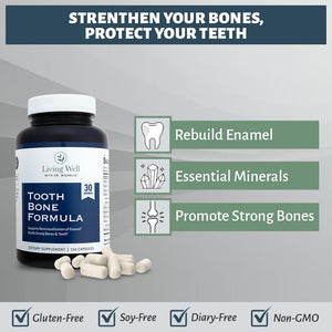 Tooth & Bone Formula - Bone Health Supplement with Calcium ,D3 + K2, 120 Capsules