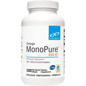 XYMOGEN Omega Monopure 650 EC - Omega-3 Fish Oil Supplements (120 Softgels)