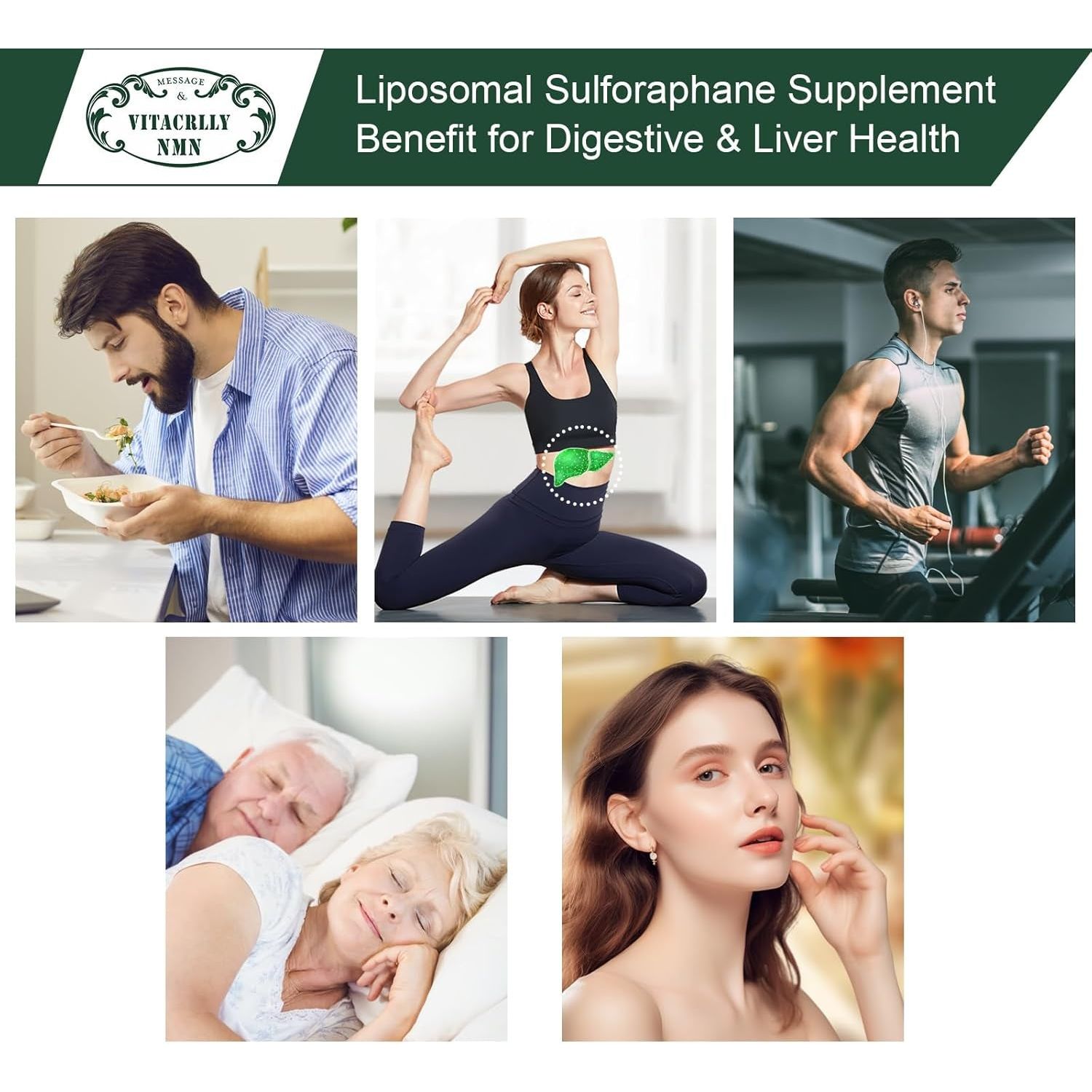 900MG Liposomal Sulforaphane Supplement Broccoli Extract, Liver Supplement for Antioxidant, Digestion, Cellular Health 60 Capsules