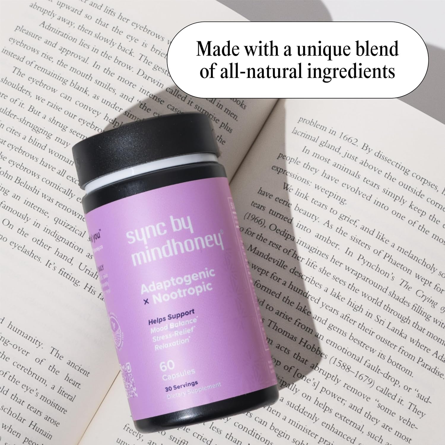 MINDHONEY | SYNC Premium All-In-One Adaptogenic Supplement | Relaxation, Mood Balance, Stress 60 Count