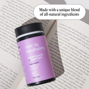 MINDHONEY | SYNC Premium All-In-One Adaptogenic Supplement | Relaxation, Mood Balance, Stress 60 Count