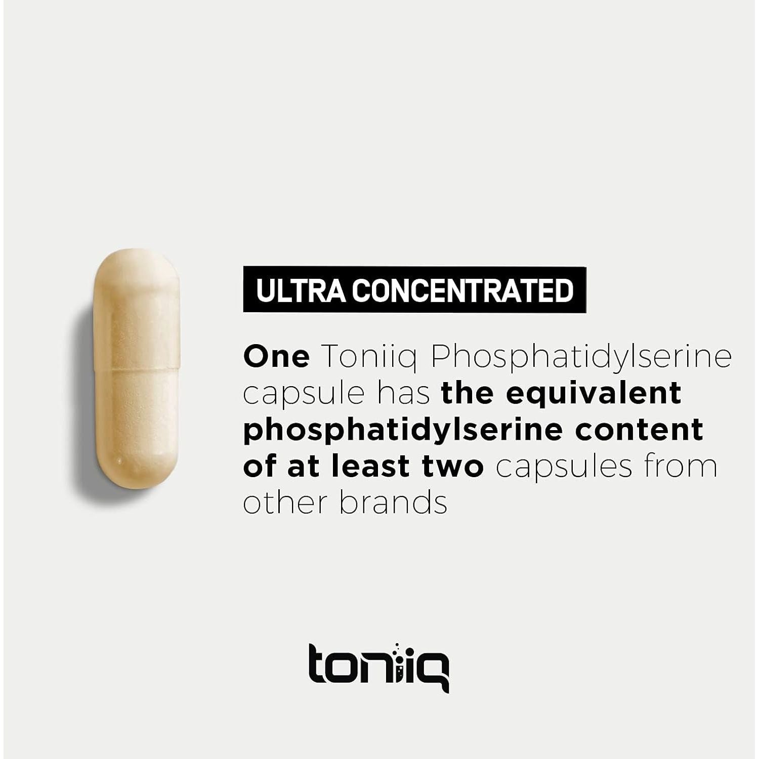 Toniiq Phosphatidylserine - 400Mg Formula - Highest Purity in the US  - 90 Veggie Capsules