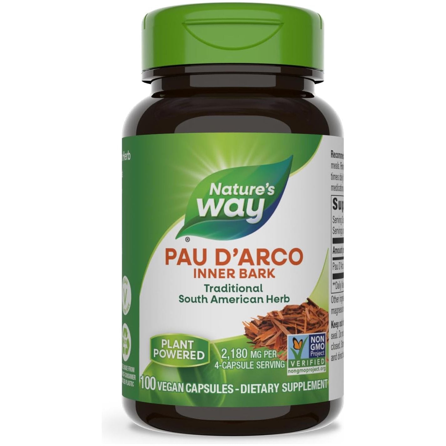 Nature'S Way Pau D'Arco Inner Bark,180 Mg per 4-Capsule Serving, 100 Capsules