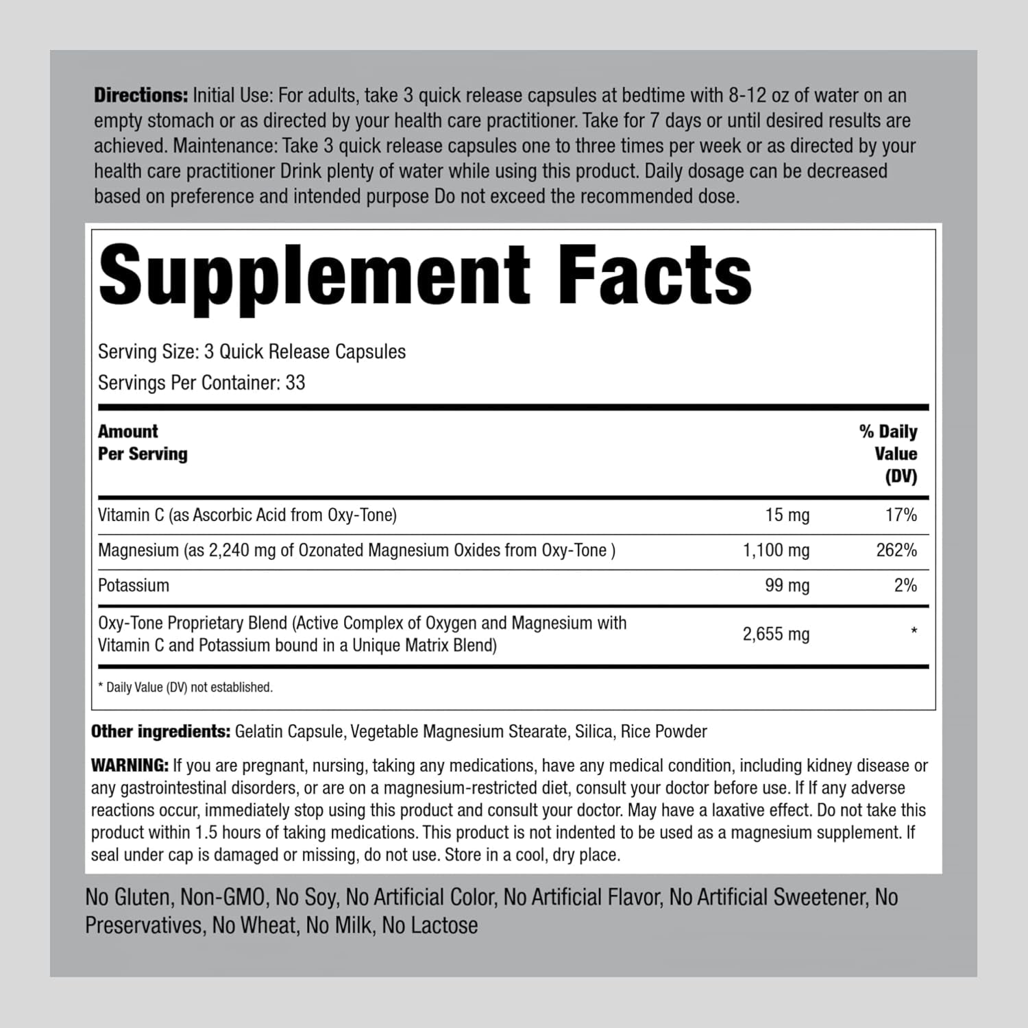 Piping Rock Colon Cleanse | 100 Capsules | Oxy-Tone Oxygen Intestinal Cleanser