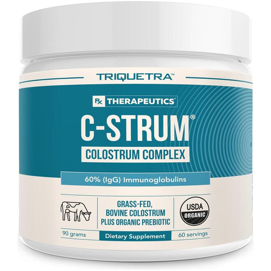 C-Strum® Organic Bovine Colostrum Powder, 60% Igg - Gut, Immunity, Skin & Hair Support (60 Servings)