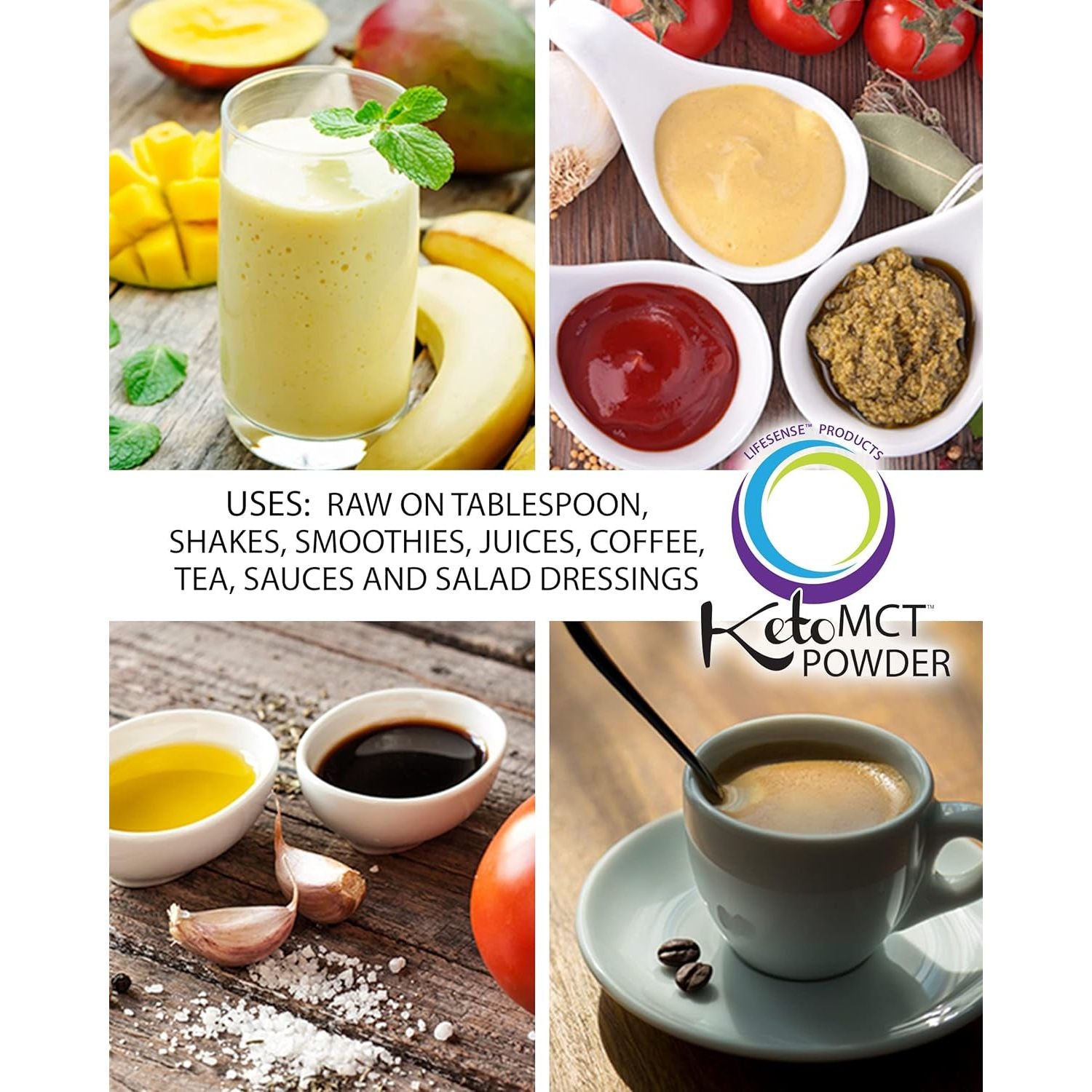 Lifesense C8 Enriched MCT Oil Powder Unflavored Sourced from Coconut Oil, by Phd Nutrition 