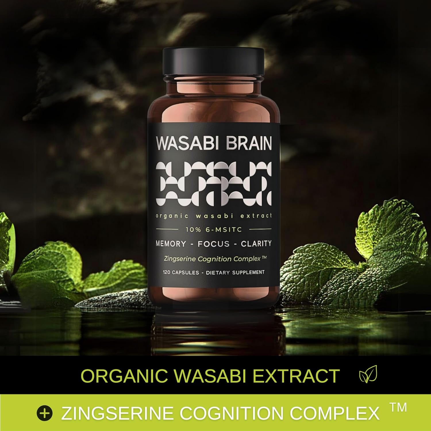 Organic Wasabi Extract + Zingserine Cognition  the Most Targeted Memory Supplement (2 Month Supply)