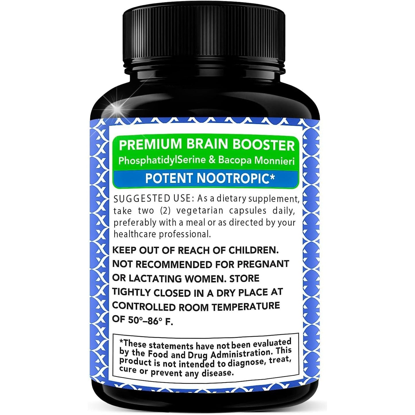 Phosphatidylserine & Bacopa Monnieri 400 Mg 2 in 1 Supplement - Natural Brain Enhancer/Nootropic - 120 Vegetarian Capsules