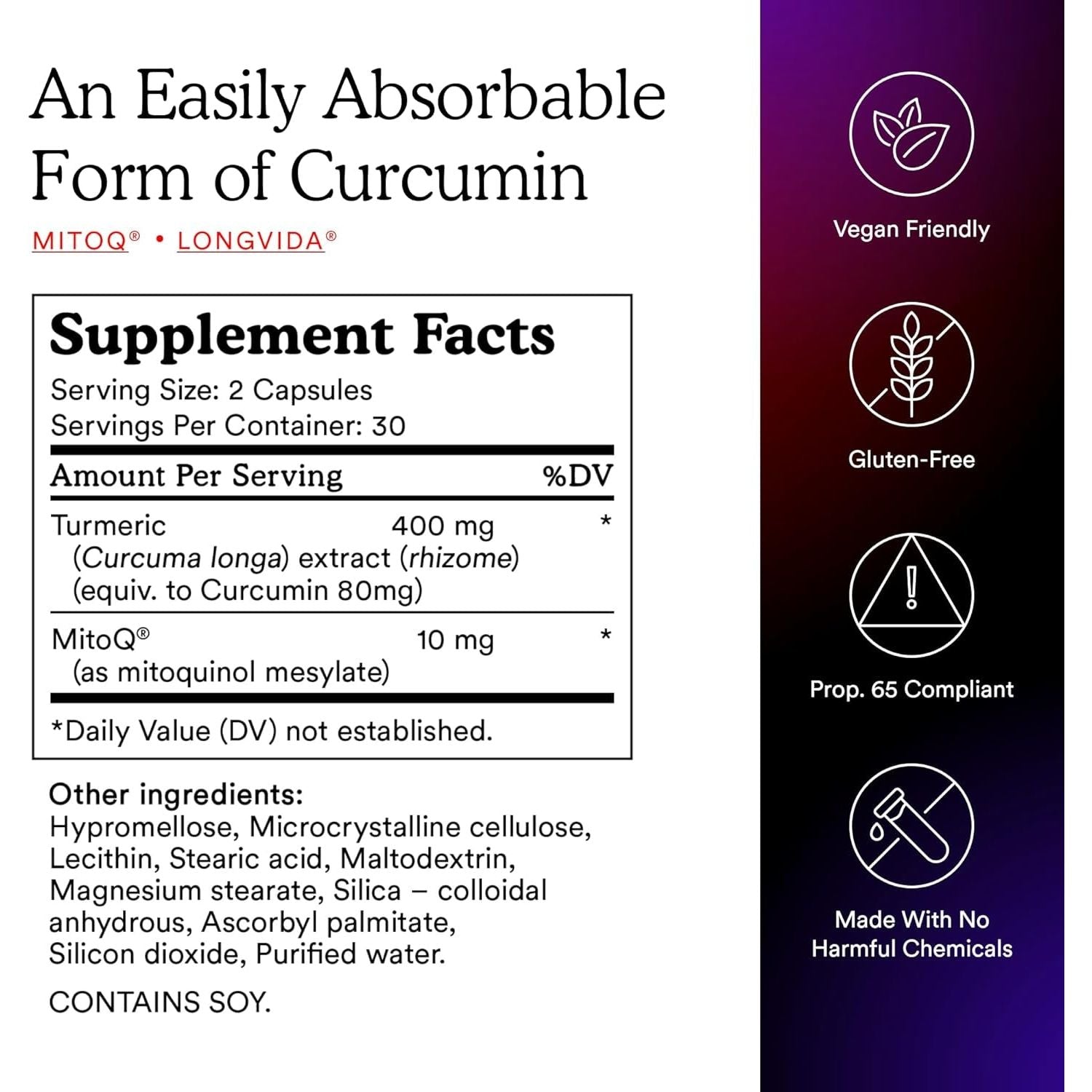Mitoq Curcumin Advanced Coq10 Antioxidant - Supports Immunity, Digestive Health, & Cell Vitality (60 Capsules)
