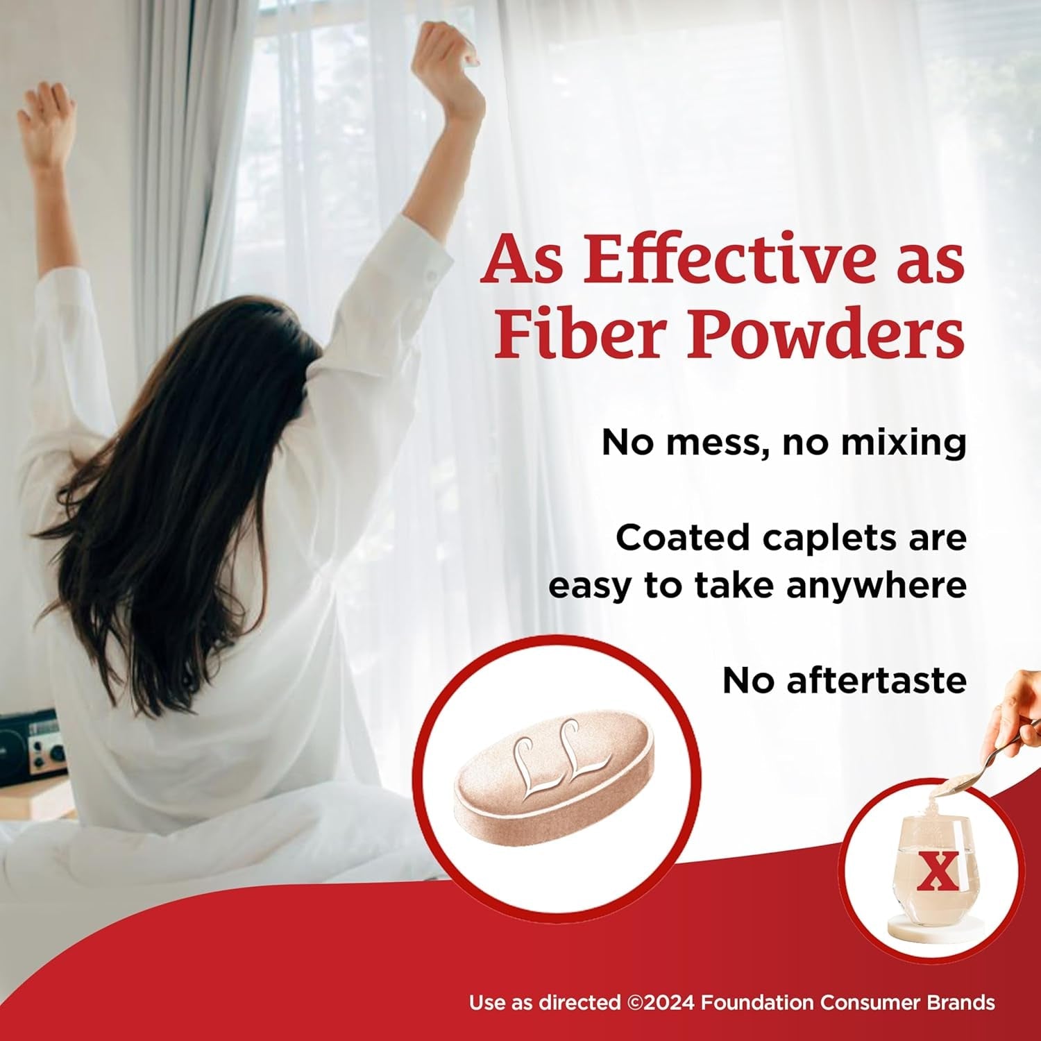 Fibercon Fiber Therapy Coated Caplets, Safe, Simple & Comfortable Insoluble Fiber for Bowel Irregularity 140 Caplets