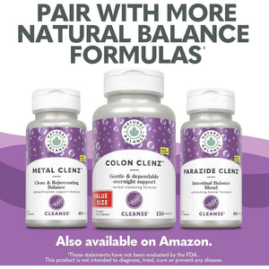 Natural Balance Colon Clenz | Herbal Colon Cleanse & Detox Supplement (150 CT)