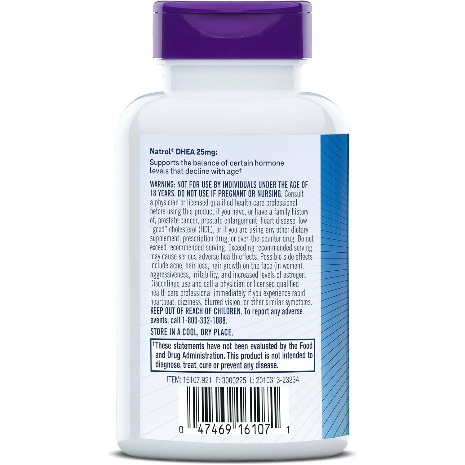 Natrol Mood & Stress DHEA 25Mg with Calcium, for Balance of Certain Hormone Level and Mood Support, 300 Tablets