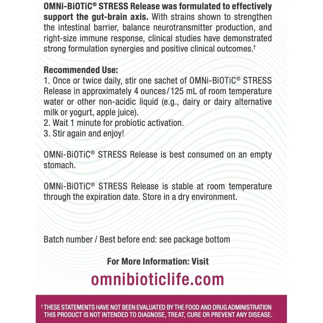 Stress Release - Clinically Tested Probiotic for Stress Management & Gut-Brain Axis Support (28 Daily Packets)